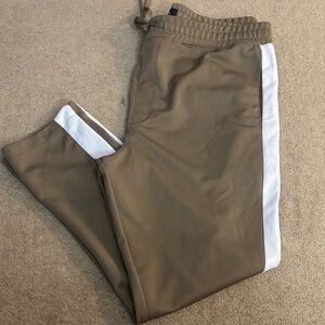 PacSun Tan Jogger Pants with White Stripe